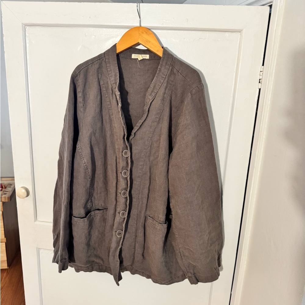 Eileen Fisher Men's Dark Brown Shirt Jacket
